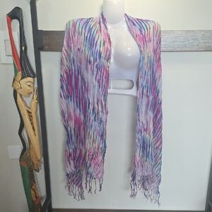 Colorful Fringe Shawl Y2K Acid Trip (🛍 6/$36)